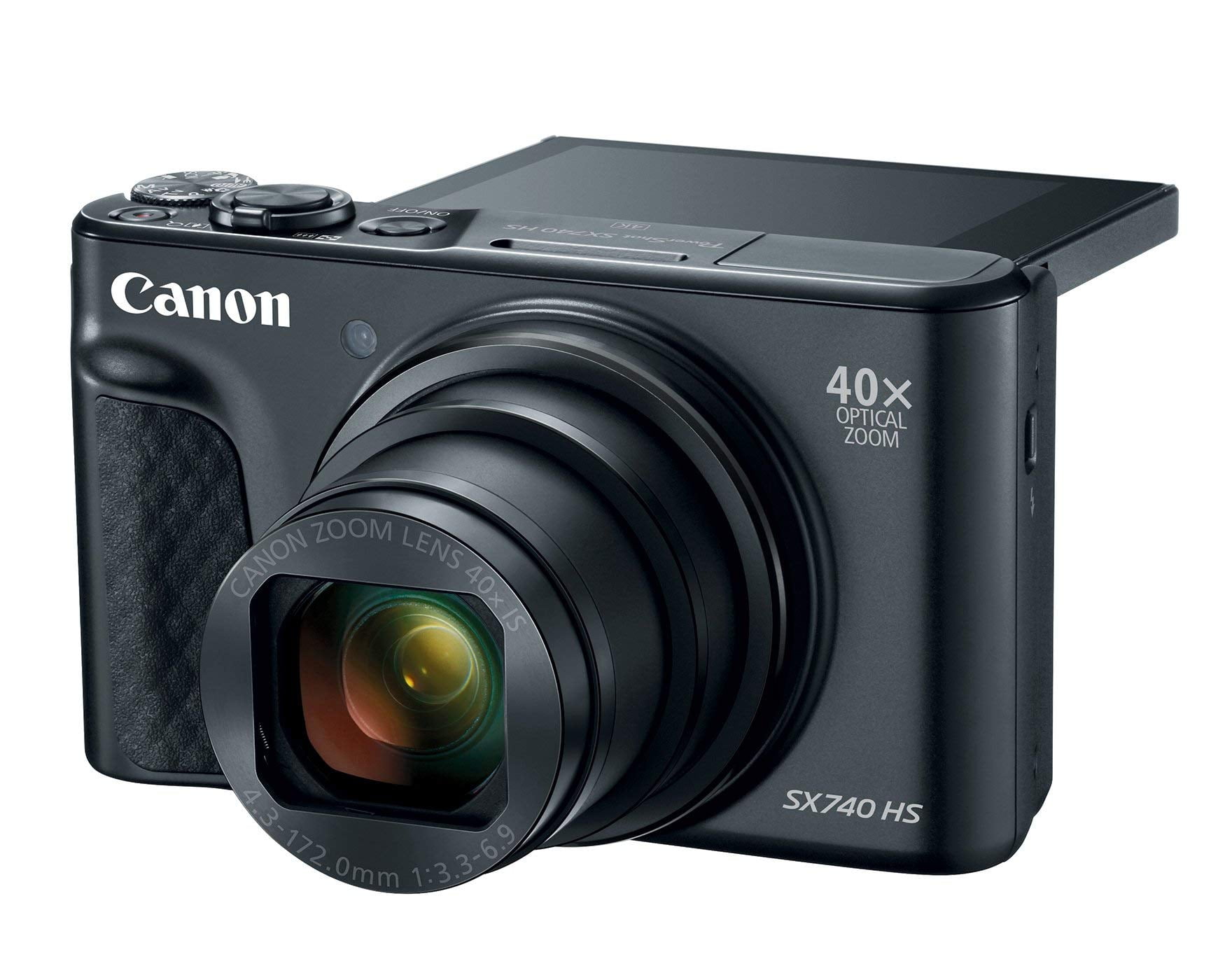 Restored Canon PowerShot SX740 Digital Camera w/40x Optical Zoom & 3 Inch  Tilt LCD - 4K VIdeo, Wi-Fi, NFC, Bluetooth Enabled (Black) (Refurbished)