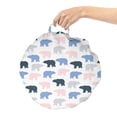 thumbnail image 2 of Bear Round Floor Cushion with Handle, Pattern of Animal Silhouettes on a Plain Background, Decorative Pillow for Living Room & Dorms, 18" Round, Rose Blue Grey, by Ambesonne, 2 of 4