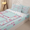thumbnail image 3 of Catabedysis Cute Loves Pattern Zipper Full Size Comforter Sets with Fitted Sheet and 2 Pillowcases,Initial Lettering H Zipper Bedding Set For Girls,Colorful Stars Reversible,4-Piece, 3 of 7