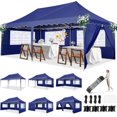 thumbnail image 5 of HOTEEL 10x20 Pop up Canopy Tents with Removeble Sidewalls,Outdoor Gazebo with Wheeled Bag & 4 Sandbags,for Patio,Wedding,Backyard,Camping,Parties,Event,Dark Blue, 5 of 13