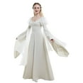 thumbnail image 6 of DAIZBELLA Women's White Renaissance Dress with Bell Sleeves Retro Medieval Dress, S, 6 of 6