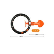 Smart Counting Hula Hoops Electronic Hula Hoop Intelligent Adjustable Fitness Sport Hoop Body-Building Loop( Black/Orange)