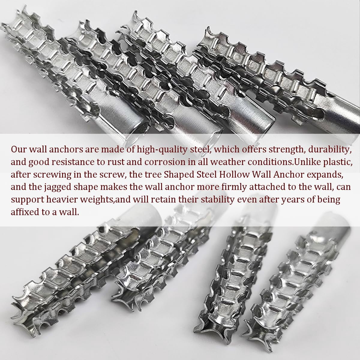 100 Pcs Drywall Anchors (Screws No Included), Expansion Pipe for Hollow Walls Tile,Cement Bolt Expansion Tube,Fixing Stripped Screw Holes(M8*32)