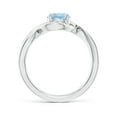 thumbnail image 2 of Angara Natural 0.72 Ct. Aquamarine with Diamond Infinity Ring in 14K White Gold for Women (Ring Size: 11), 2 of 10