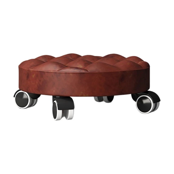 Orangide Swivel Stool with Wheels, Low Stool for Living Room, Movable Seat Height 5 in for Home Kitchen Office Sturdy Easy Rolling Casters for Makeup or Work