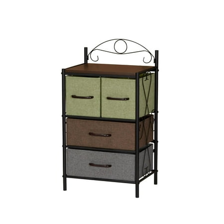 Household Essentials Victorian End Table with Storage Drawers