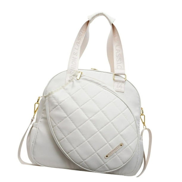 Bolsa de bádminton con correa de hombro ajustable y extraíble para hombre y mujer. blanco