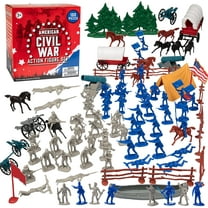 Civil War Army Men Toy Soldier Action Figures - 100 Pieces, 24 Unique Sculpts - Includes Soldiers, Horses, Cannons, Terrain and More