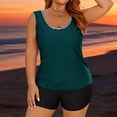 thumbnail image 6 of Mifsaly 3 Piece Swimsuits for Women Tankini Bathing Suits Surfing Swimming Beach Swimwear Criss Crossback Tank Top & Striped Bras & Swim Shorts with Pockets L, 6 of 9