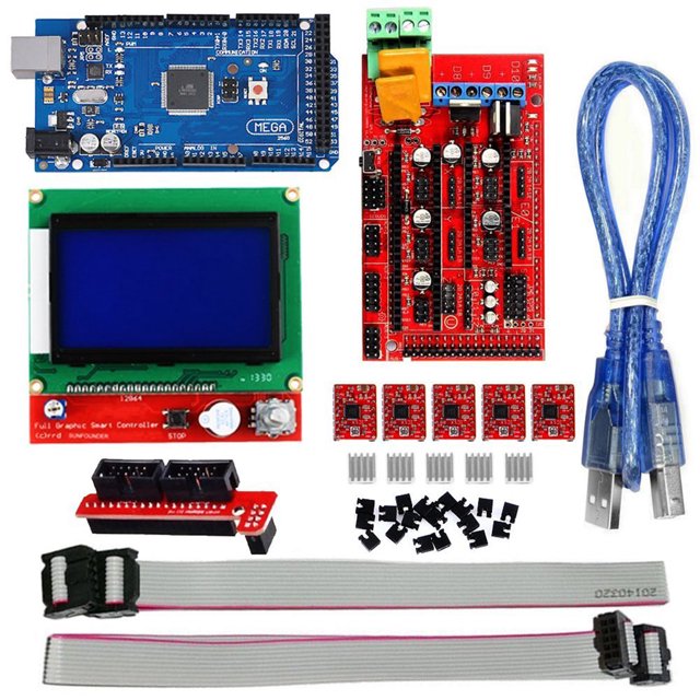 LIFKOME 5Pcs 3D Printer Kit with A4988 Stepper and Mega 2560 Board for Printing Use