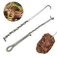 thumbnail image 2 of Homelife BBQ Food Flipper And Meat Hook Heavy Duty Grill Turner for Flipping Ribs Chicken Hot Dogs Pigtail Food Flipper BBQ Turner Hooks for Grilling Cooking, 2 of 13