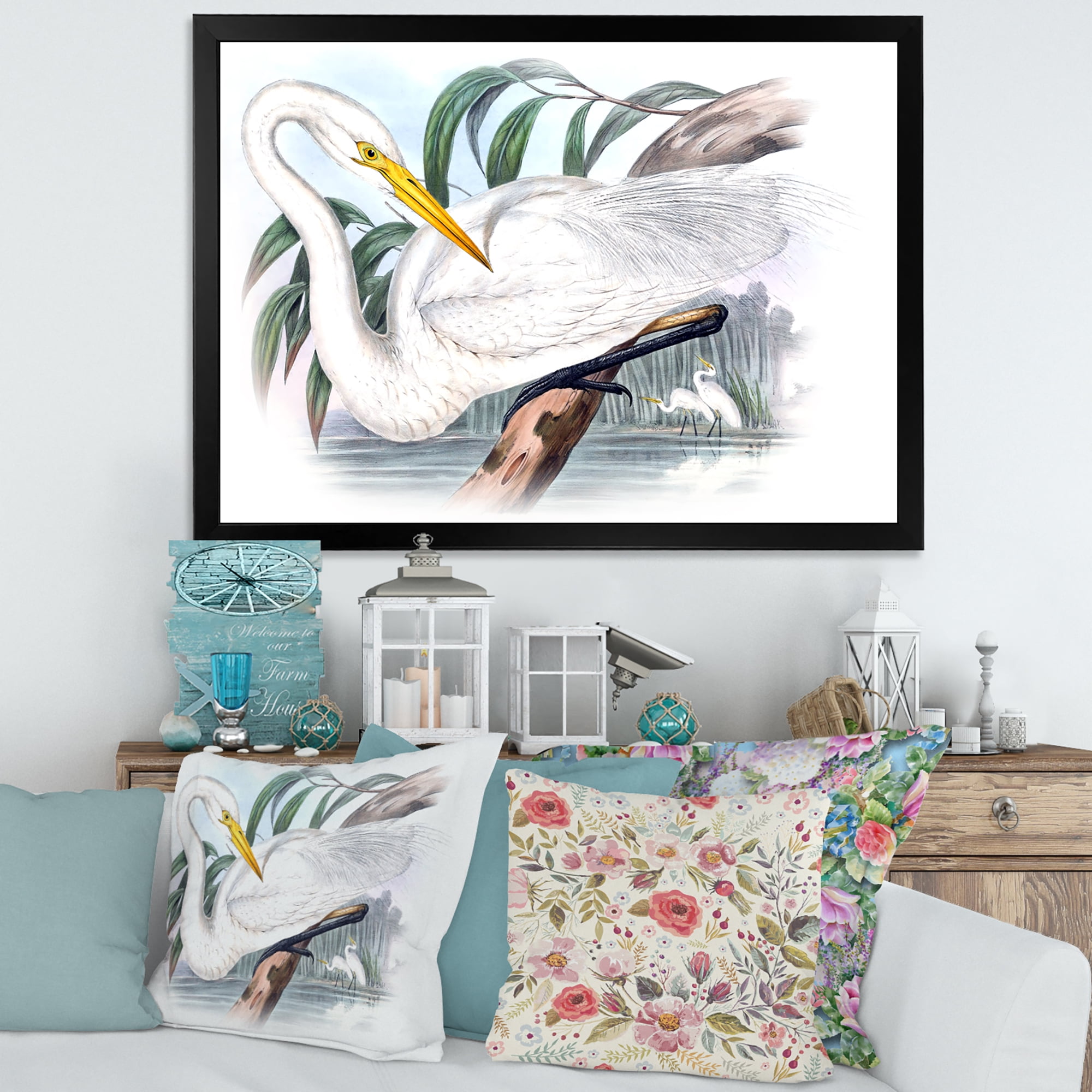 Designart 'Ancient Australian Birds IV' Traditional Framed Art Print