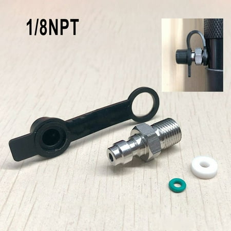 

GLFSIL 1PCS 8MM -Way Valve Filled Pacifier Stainless Steel Quick Connector Male+ Cap