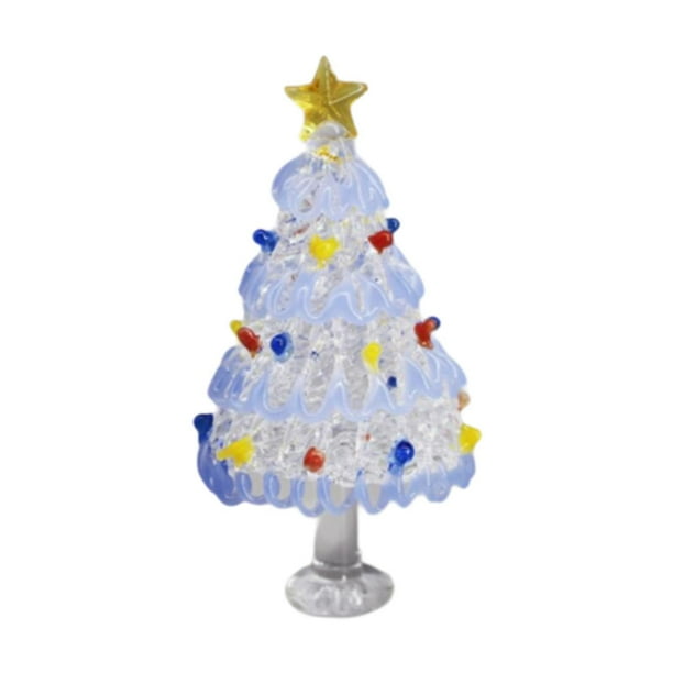 Colección de esculturas de figuras de árbol de Navidad, centro de mesa, decoración navideña Azul Blanco