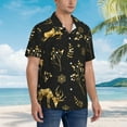 thumbnail image 5 of Balery Christmas Gold Deers1 Print Men's Hawaiian Shirts Short Sleeve Beach Shirt Relaxed Fit Vacation Button Down Shirts-X-Large, 5 of 9