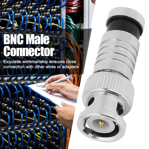 10pcs Male BNC Compression Connector, Excellent Transmission, Suitable for CCTV Systems