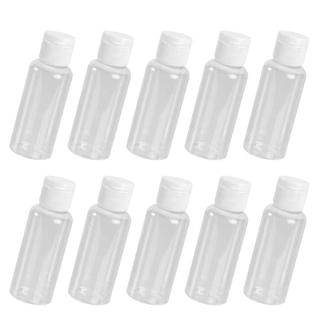 OFFIGAM Small Plastic Bottles with Lids Sample Bottle Plastic 10Pcs