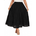 thumbnail image 3 of Beautybatik Black Women Cotton BOHO Gypsy Long Maxi Tier Flare Skirt 2X, 3 of 5