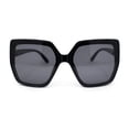 thumbnail image 2 of Womens Inset Squared Butterfly Rhinestone Jewel Hinge Sunglasses All Black, 2 of 4