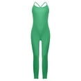 thumbnail image 3 of Haitryli Kids Girls Sleeveless Full Length Camisole Tank Unitard Gymnastics Dance Jumpsuit One Piece Outfits Green 6, 3 of 5