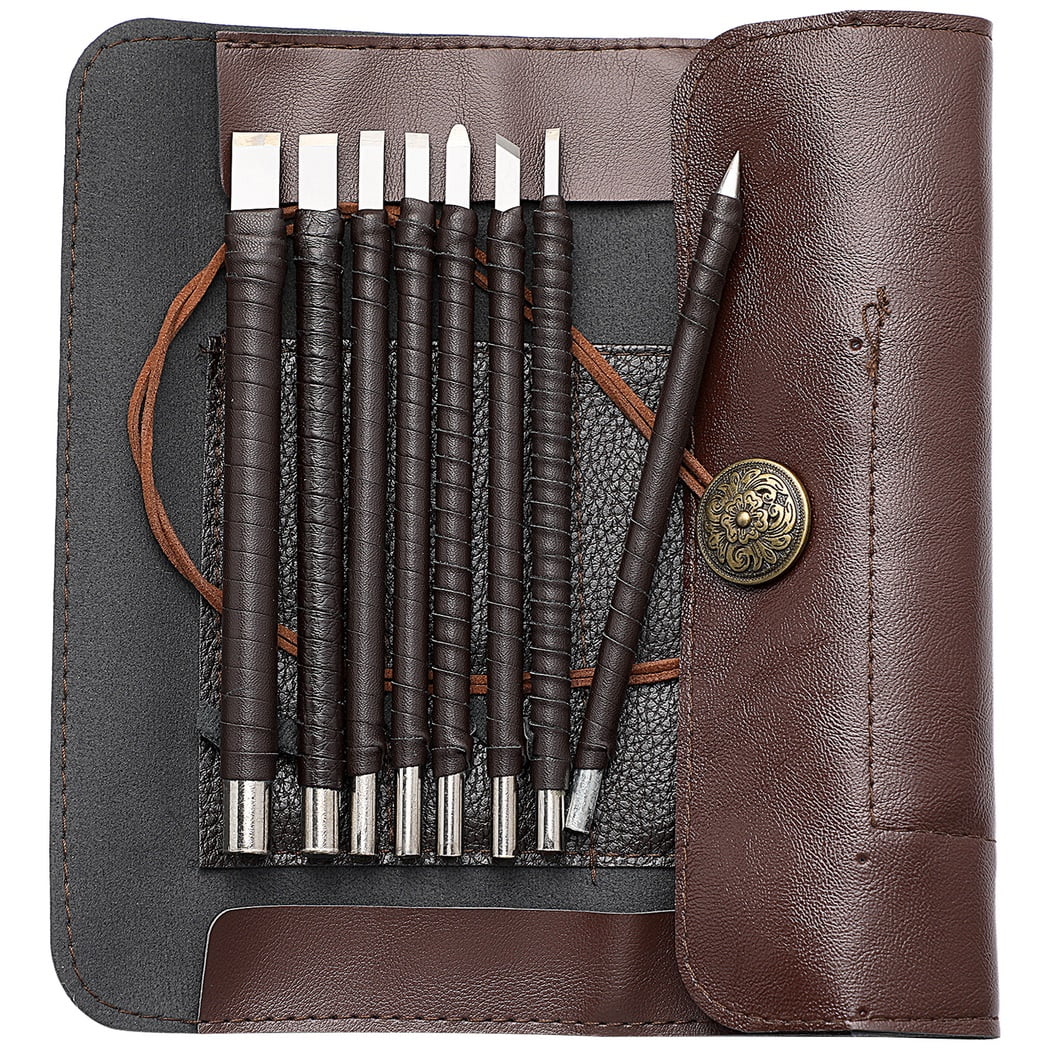 Wood Chisel Sets, 8 Piece Stone Carving Tools, Tungsten Steel Carving