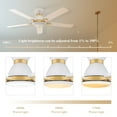 thumbnail image 3 of Smaair 52" Flush Mount Smart Ceiling Fan with LED Light Kit & Remote - White/Gold, 3 of 10