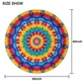 thumbnail image 6 of Colorful Tie Dye Floral Mandala Round Tablecloth 60"x60",Wrinkle Wipeable Table Cloth for Kitchen Dining Room Picnic Patio Party, 6 of 6