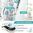 thumbnail image 5 of Alishomtll Teal Floral Blackout Curtains for Living Room Bedroom Energy Efficient Thermal Insulated Grommet Window Drapes, 52"x 84",Set of 2, 5 of 8