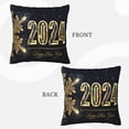 thumbnail image 3 of Bingfone Happy New Year 2024 (5) Linen Throw Pillow Covers Cushion Case Pocket Button Vintage Farmhouse Pillowcase for Sofa Couch Bed 16"x16", 3 of 9