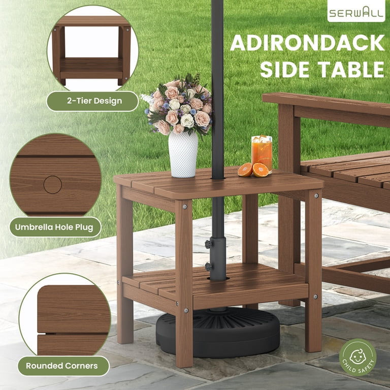 SERWALL 3-Piece HDPE Bistro Set with Armchairs, Brown photo 5