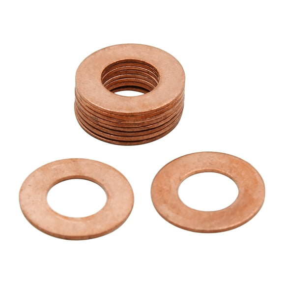 10pcs 12mm Inner Diameter Copper Washers Flat Sealing Gaskets Rings