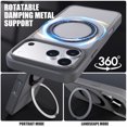thumbnail image 4 of Magnetic for Apple iPhone 15 Case with Ring Stand, Fits MagSafe Ring, Military-Grade Drop Protection, Build in Kickstand,Slim Matte Finish Shockproof Phone Cover for iPhone 15 6.1'', 4 of 7