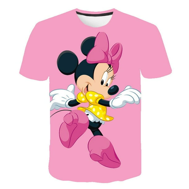 Camisetas de Mickey Mouse para ninos y ninas camisetas de Disney con estampado 3D para ninos camiseta de dibujos animados de moda de verano camiseta de cuello redondo camiseta 4T Gao Jinjia