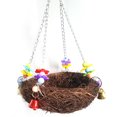 thumbnail image 1 of Bird Toy Safe Parrot Straw Durable Swing Nest Hanging Bird Cage, 1 of 5