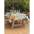 thumbnail image 3 of Outdoor Tablecloth with Umbrella Hole for Patio/Picnic/Party/Camping, Green Plaid Sports Waterproof Table Cloth Rectangle Table Cover Washable, Classic Sports Athletic Botanical (54"x 80"), 3 of 9