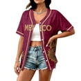 thumbnail image 3 of 2026 New Mexico Soccer Jersey Women, Mexican Jersey Soccer Henley Button Placket, Jersey De Mexico Crew Neck Short Sleeve Football Shirt, Athletic Training Uniform for Adult, 3 of 7