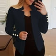 thumbnail image 2 of HJYCHN Jackets for Women Ladies Cardigan Solid Long Sleeve Pocket Coat Outerwear Trench Style Casual Womens Winter Coat Navy L, 2 of 3