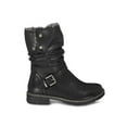 thumbnail image 2 of GOOD CHOICE Womens Black Optional Lace-Up Slip Resistant Cushioned Fresh Round Toe Stacked Heel Zip-Up Combat Boots 8.5, 2 of 3