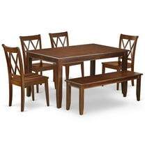 East West Furniture Dining Room Set Mahogany, DUCL6-MAH-W