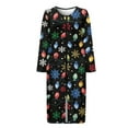 thumbnail image 4 of Xoenoiee Colorful Bulb Snowflake Print Women Zipper Robes Christmas Full Length Nightgown Bathrobe Xmas Lightweight House Coat with Pockets Long Sleeves Loungewear, Size S, 4 of 7