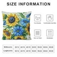 thumbnail image 5 of JEUXUS  Ink Painting Watercolor Yellow Sunflowers Blue Flowers Summer Decorative Throw Pillow Cover Case Home Living Room Bed Sofa Car, 5 of 5