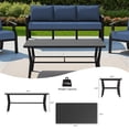 thumbnail image 7 of Gotland 7 Piece Aluminum Patio Furniture Set,Modern Metal Outdoor Patio Furniture w/5.1'' Thick Cushion,Swivel Chairs and Rectangular Coffee Table,Patio Conversation Sets for Porch,Deck,NavyBlue, 7 of 7