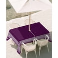 thumbnail image 3 of 60x120 Inch Outdoor Tablecloth with Umbrella Hole Zipper Rectangle Dark Purple Greek Key Rectangular Tablecloths Outside Waterproof Geometric Greece Ancient Farmhouse Geo Patio Table Cover for Picnic, 3 of 8