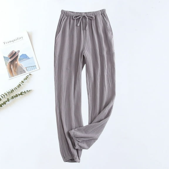 Luxalzxs Womens Pajama Pants Soft Casual Elastic Waist Drawstring Lounge Pajama Bottoms Comfy Sleepwear Yoga Pant Solid Color Home Pants with Pockets