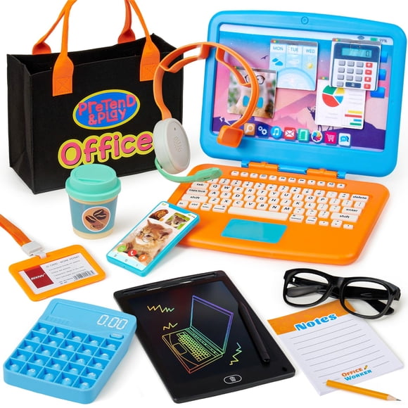 Set de Oficina para Juego de Imitación Cleboen para Niños con Laptop de Juguete