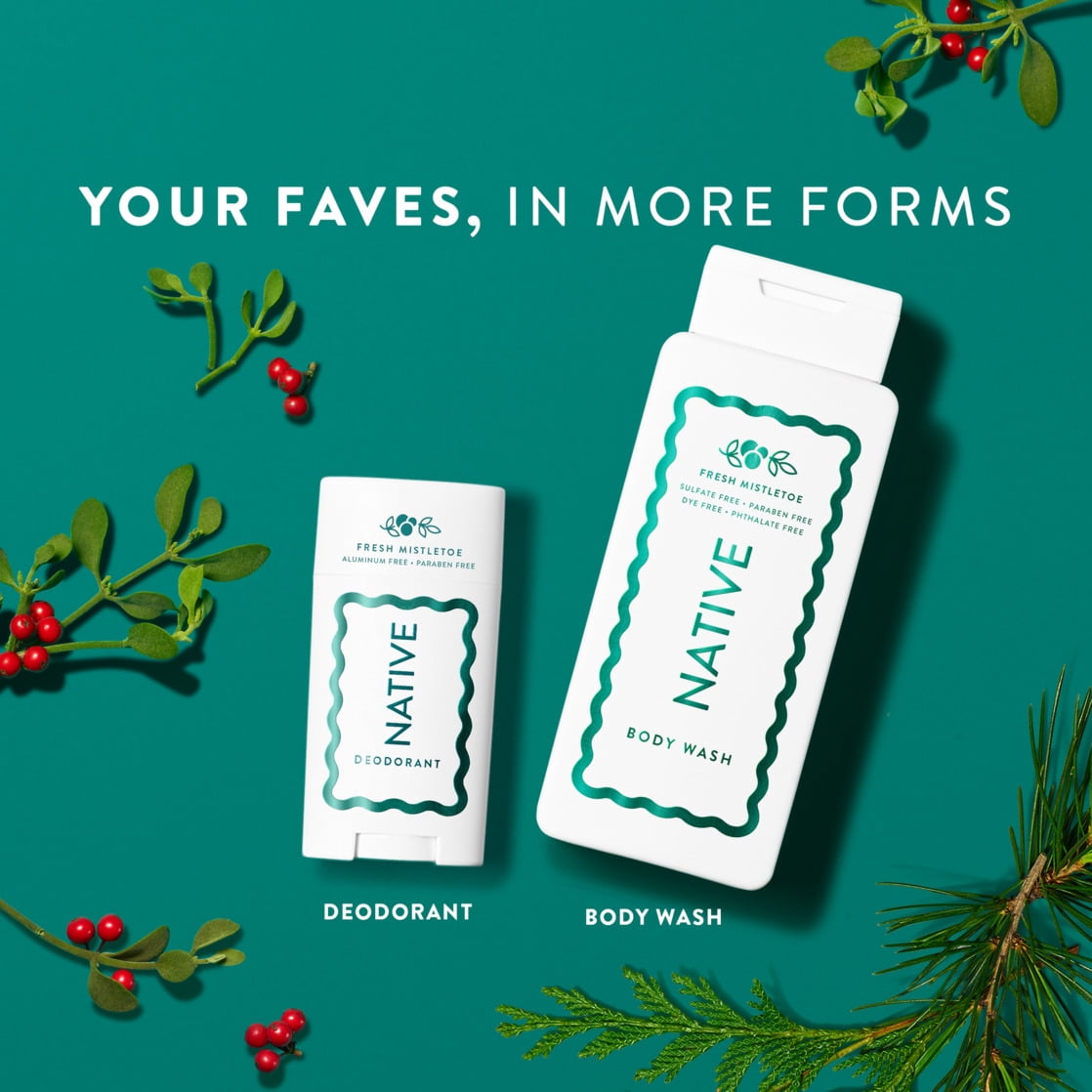 (2 pack) Native Limited Edition Fresh Mistletoe Mini Deodorant 0.35 oz