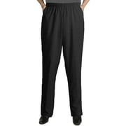 Viviana Women's Plus Size Elastic Waist Pull-On Shaped Fit Dress Pants with Pockets - Black - 28W