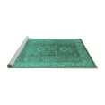 thumbnail image 2 of Ahgly Company Machine Washable Indoor Rectangle Oriental Turquoise Blue Traditional Area Rugs, 8' x 10', 2 of 4