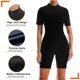 thumbnail image 5 of Traje de Manga Corta para Mujeres Sudoroso Cuerpo con Cintura con Cremallera Alta Elasticidad Cintura Cinching Y Cadera Levantamiento Yoga Conjunto Moda Casual, 5 of 6