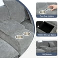 thumbnail image 6 of 144" Cloud Couch, Gray Modular Sectional Sofa, Chenille 6 Seat U Shaped Couch with Storage Box, Cup Holders and Movable Ottoman, 6 of 26